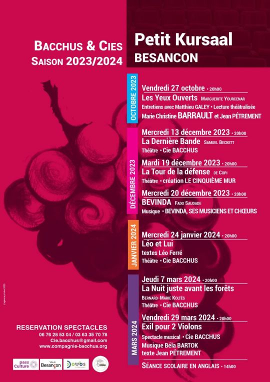 Programmation 2023/24 Petit Kursaal Besançon